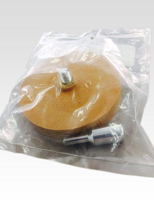Kumbala 4-Inch Decal Removal Eraser Wheel – Rubber Pinstripe Stripper With Drill Arbor Adapter (1500-3000 RPM)
